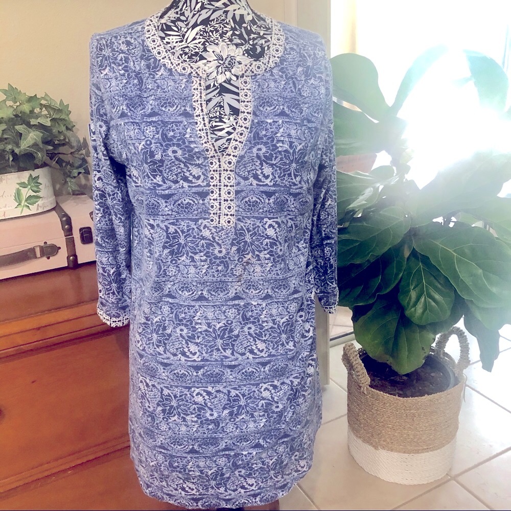 LAST CALL Women LUCKY Pullover Tunic Shirt Dress Beach Swimsuit Cover-Up Lounge